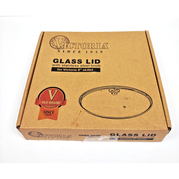 Victoria Round 8-Inch Glass Lid for Cast Iron Skillet or Pan w Stainless Knob - Picture 3 of 10
